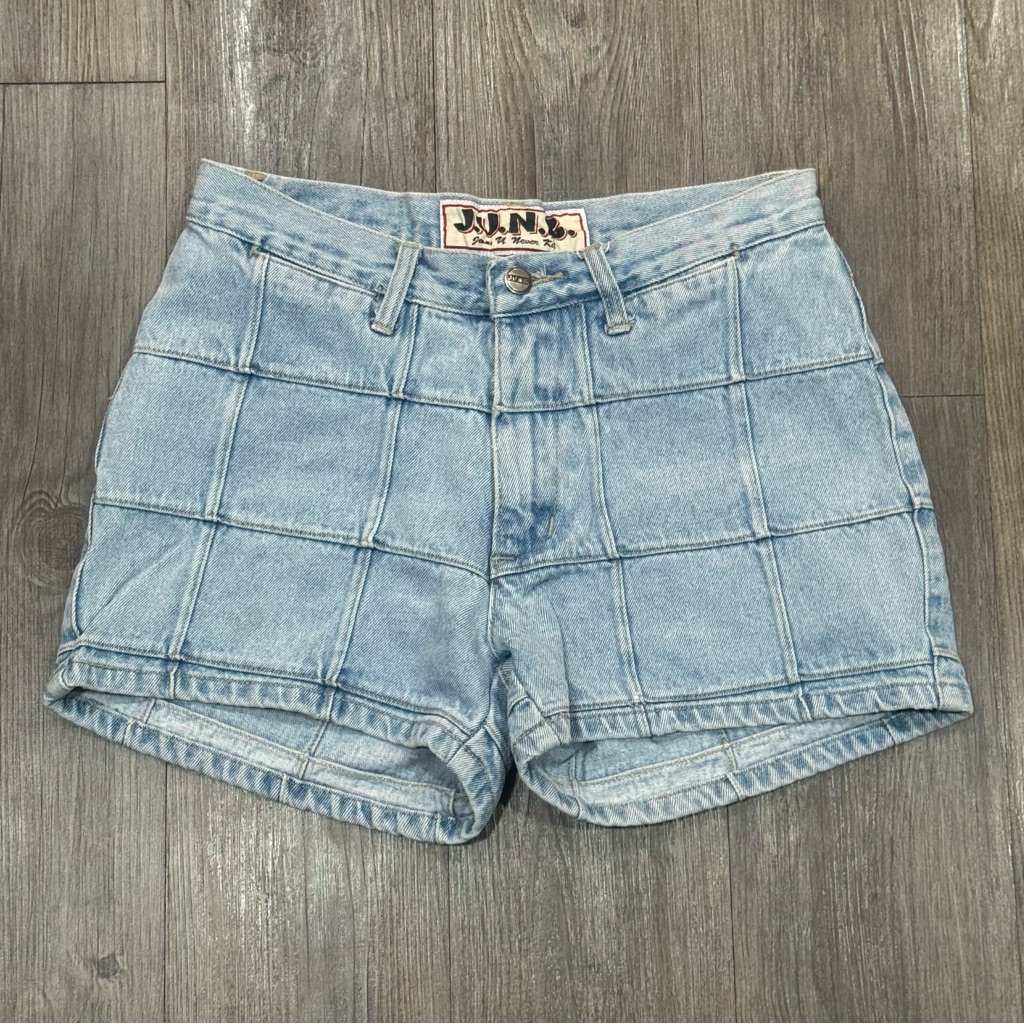 Y2k Light Blue Patchwork Denim Shorts